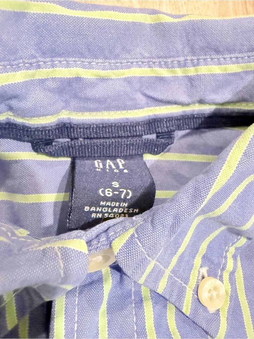GAP Boys Blue Striped Button-Up & Tan Calvin Klein Pants Set Size 6